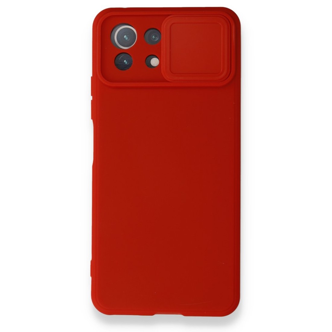 Xiaomi Mİ 11 Lite Kılıf Color Lens Silikon - Kırmızı