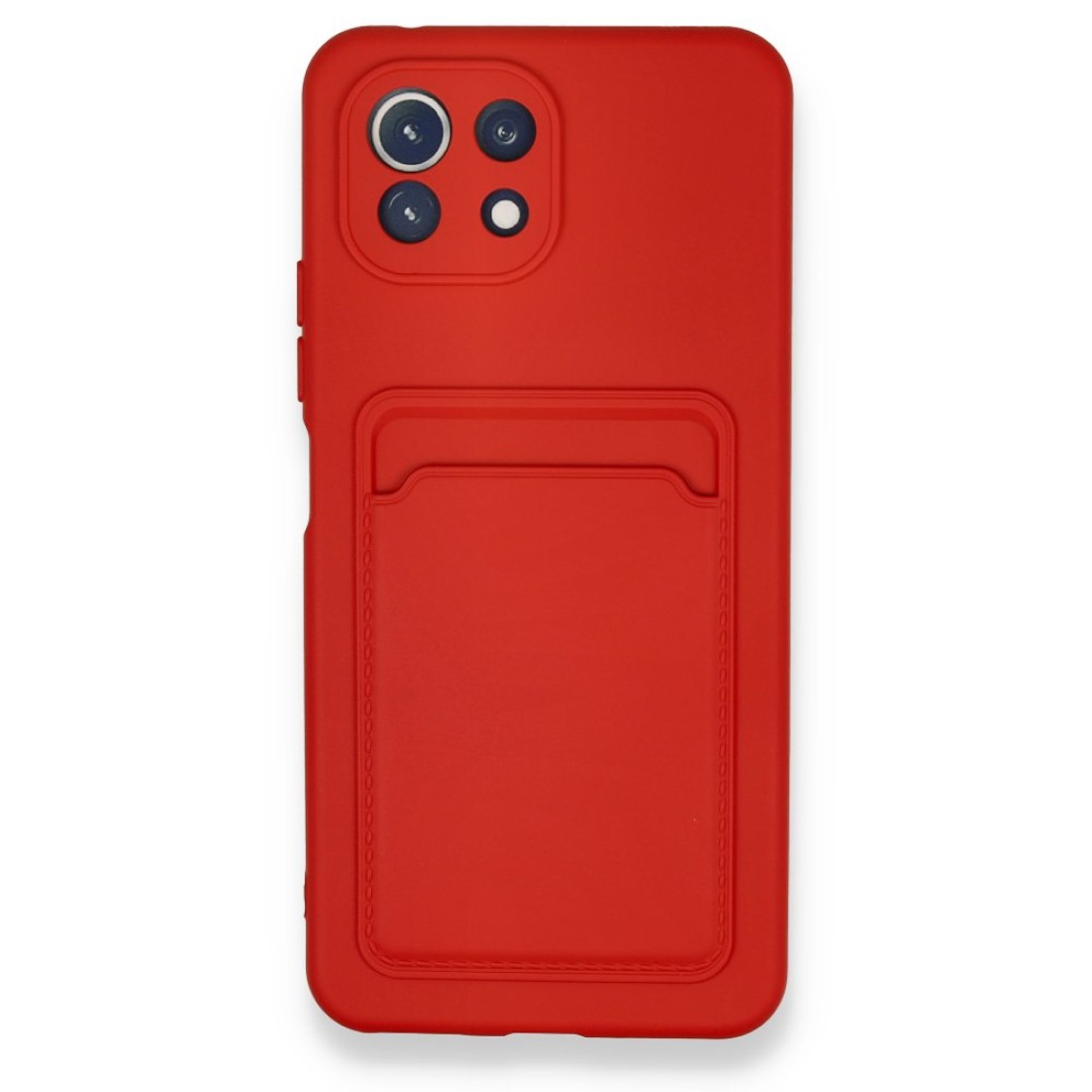 Xiaomi Mİ 11 Lite Kılıf Kelvin Kartvizitli Silikon - Kırmızı