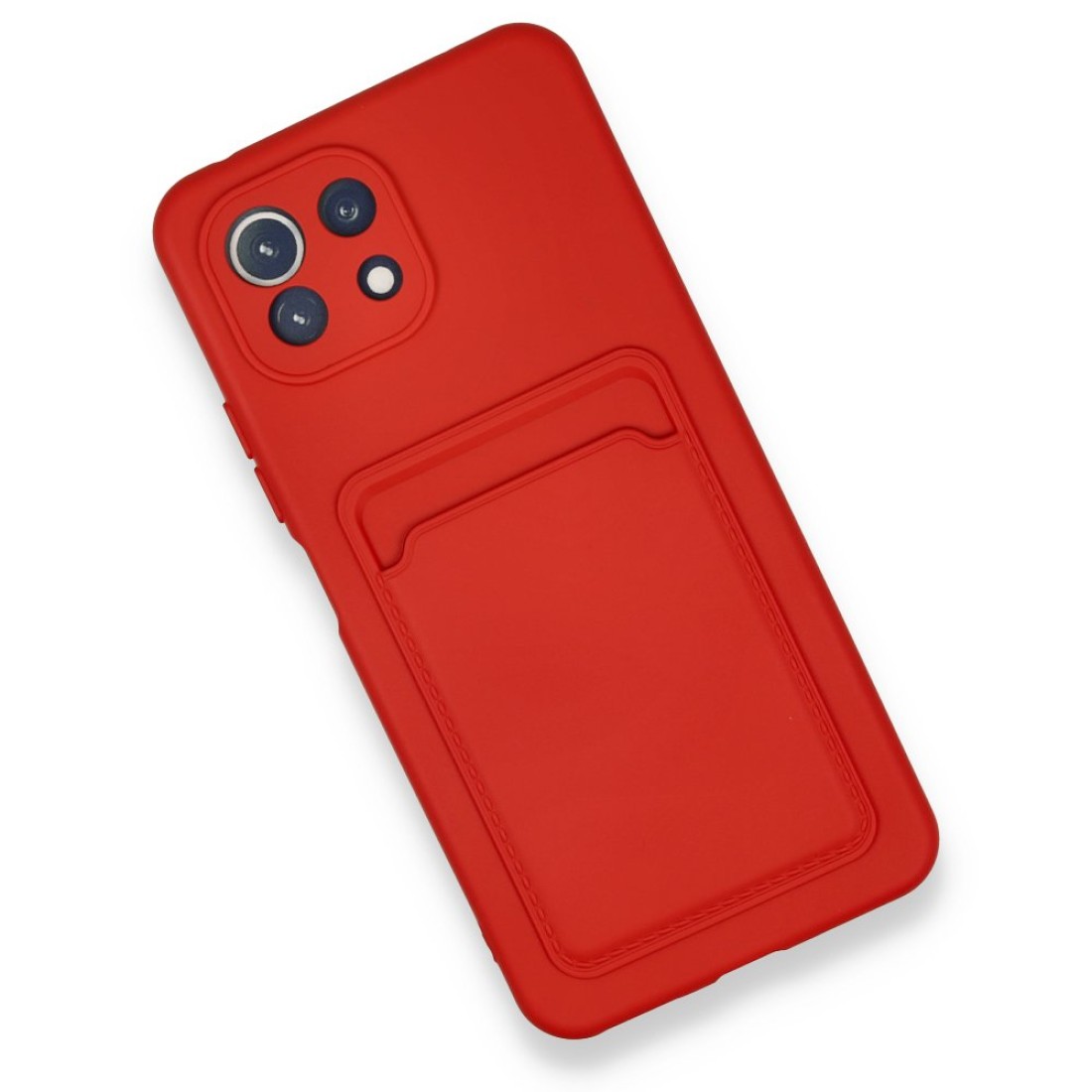 Xiaomi Mİ 11 Lite Kılıf Kelvin Kartvizitli Silikon - Kırmızı