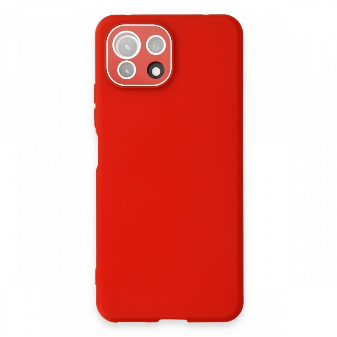 Xiaomi Mİ 11 Lite Kılıf Lansman Glass Kapak - Kırmızı