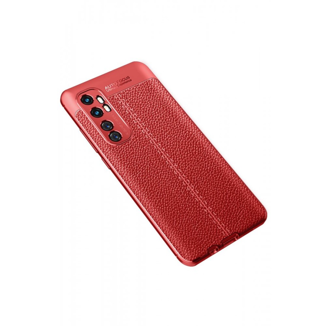 Xiaomi Mi Note 10 Lite Kılıf Focus Derili Silikon - Kırmızı