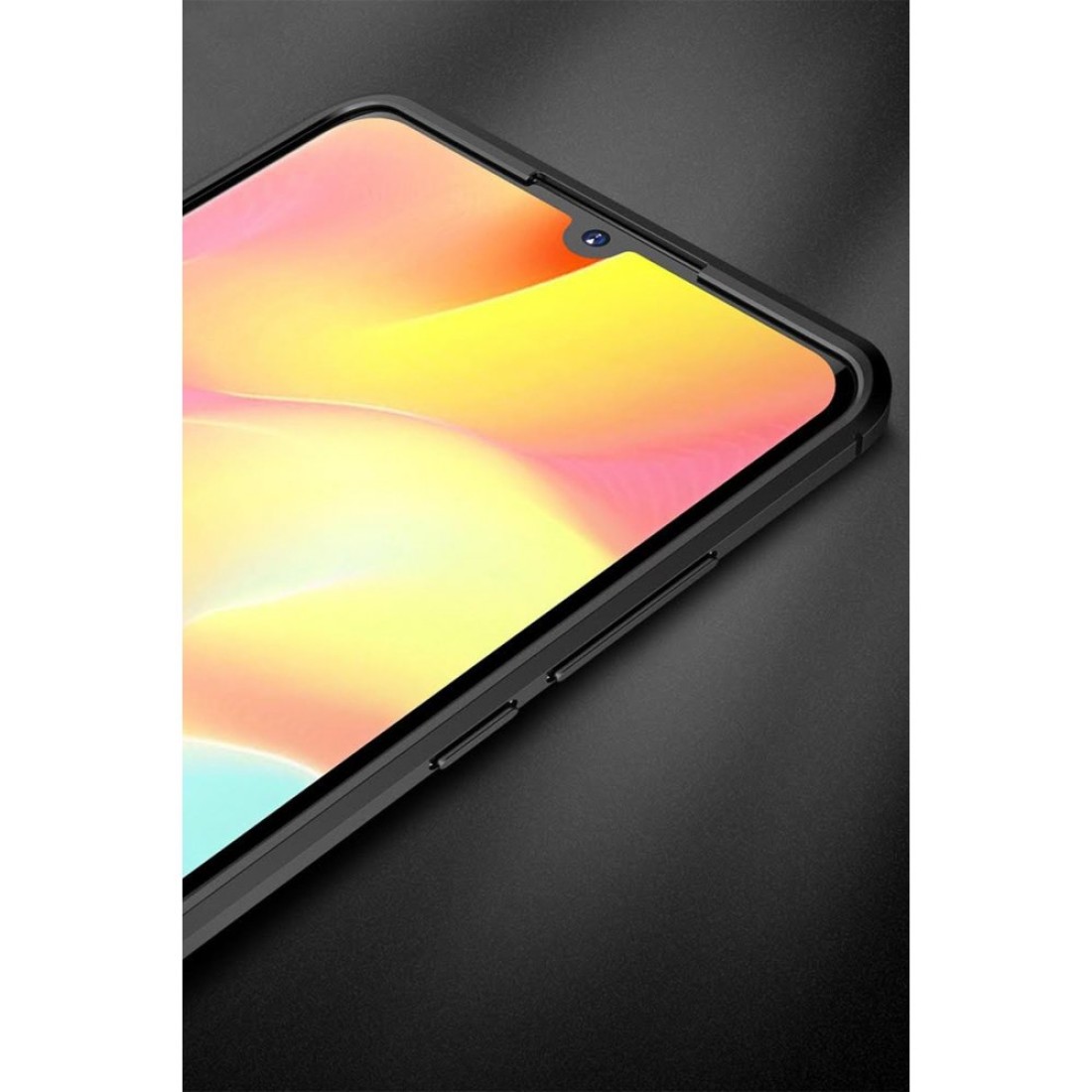 Xiaomi Mi Note 10 Lite Kılıf Focus Derili Silikon - Kırmızı