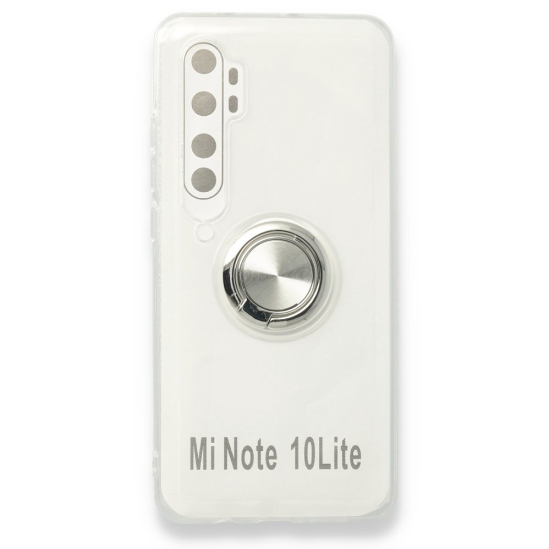 Xiaomi Mi Note 10 Lite Kılıf Gros Yüzüklü Silikon - Gümüş