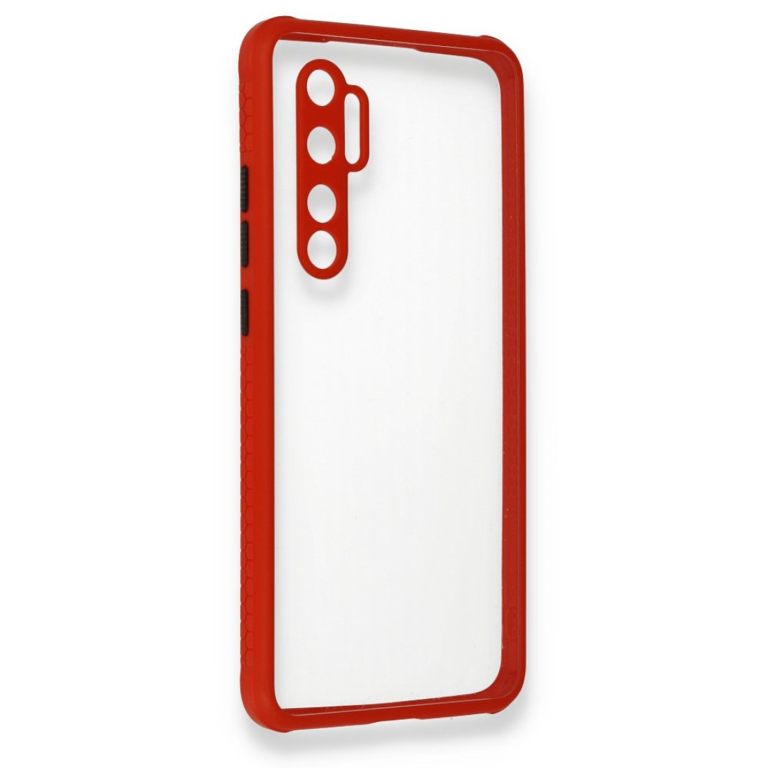 Xiaomi Mi Note 10 Lite Kılıf Miami Şeffaf Silikon  - Kırmızı