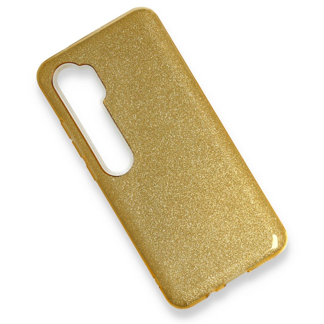 Xiaomi Mi Note 10 Kılıf Simli Katmanlı Silikon - Gold
