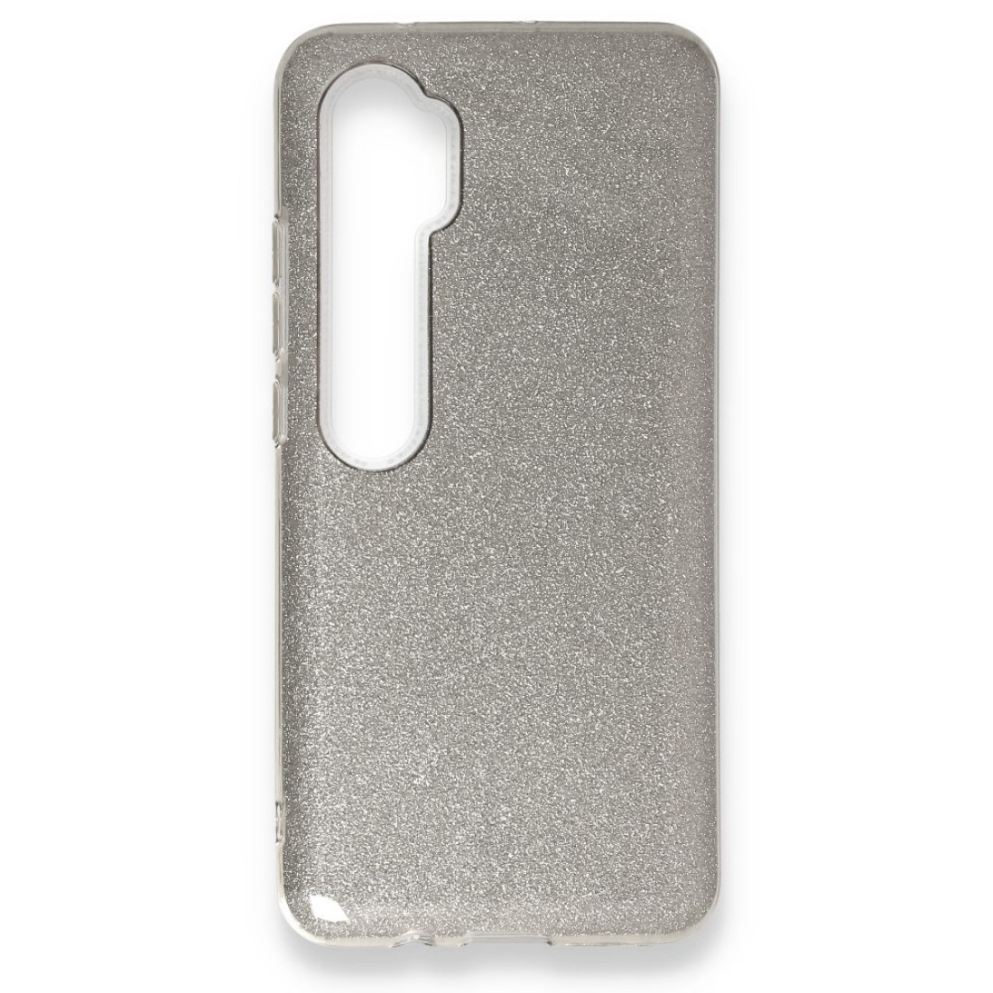 Xiaomi Mi Note 10 Kılıf Simli Katmanlı Silikon - Gümüş