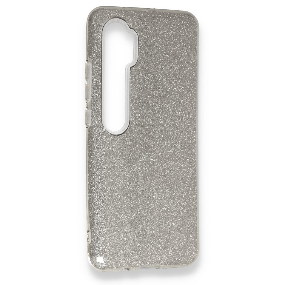 Xiaomi Mi Note 10 Kılıf Simli Katmanlı Silikon - Gümüş