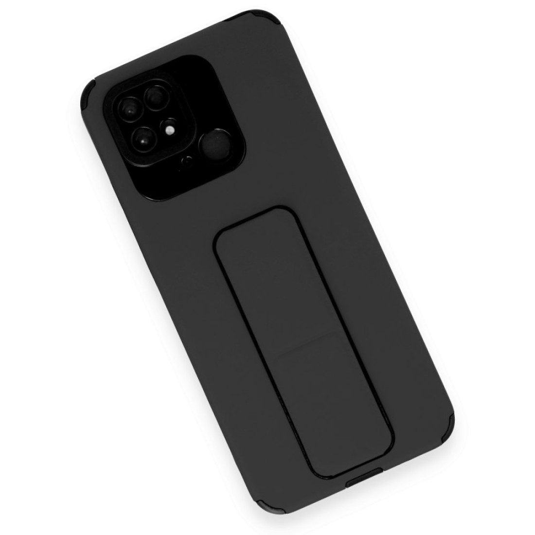 Xiaomi Poco C40 Kılıf Mega Standlı Silikon - Siyah