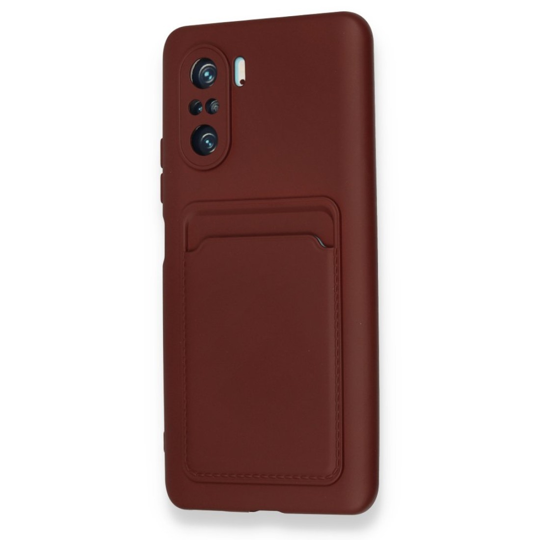 Xiaomi Poco F3 Kılıf Kelvin Kartvizitli Silikon - Bordo