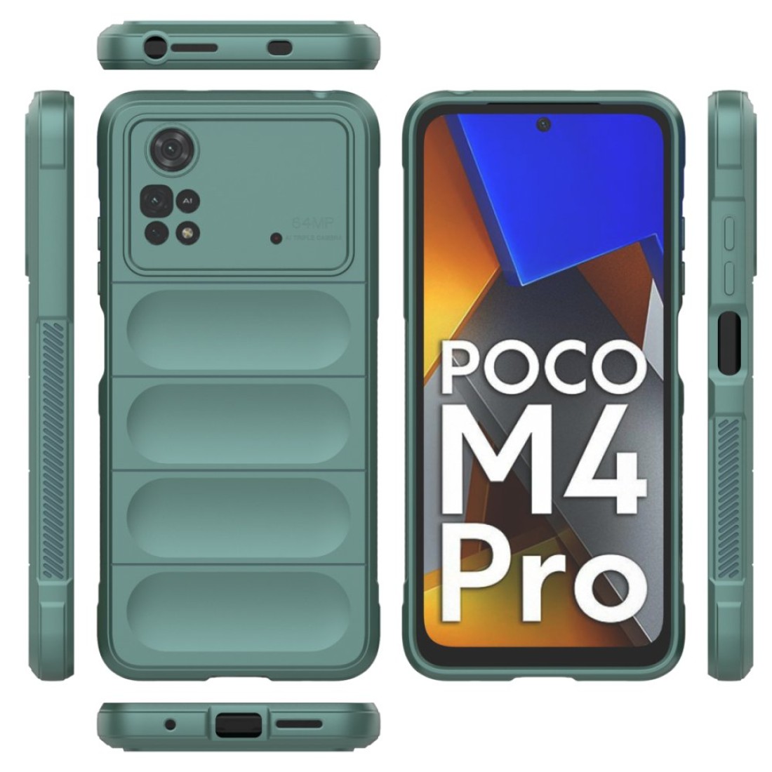 Xiaomi Poco M4 Pro 4G Kılıf Optimum Silikon - Koyu Yeşil