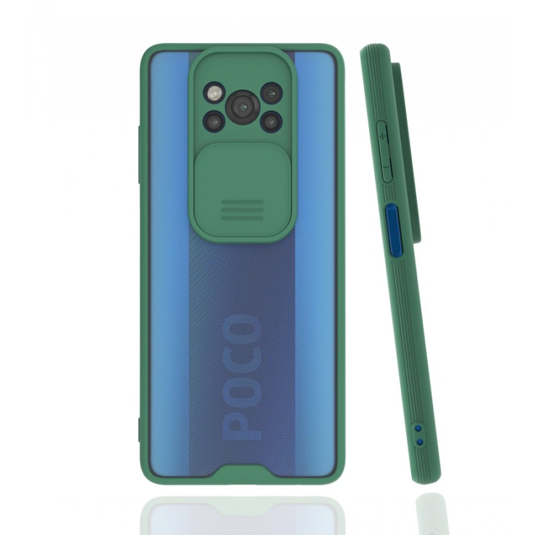 Xiaomi Pocophone X3 Pro Kılıf Platin Kamera Koruma Silikon - Yeşil