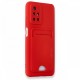 Xiaomi Redmi 10 Kılıf Kelvin Kartvizitli Silikon - Kırmızı