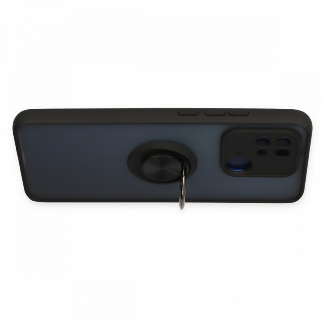 Xiaomi Poco C40 Kılıf Montreal Yüzüklü Silikon Kapak - Siyah