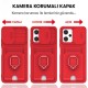 Xiaomi Redmi 12 Kılıf Zuma Kartvizitli Yüzüklü Silikon - Kırmızı