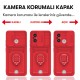 Xiaomi Redmi 12C Kılıf Zuma Kartvizitli Yüzüklü Silikon - Kırmızı