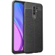 Xiaomi Redmi 9 Kılıf Focus Derili Silikon - Siyah