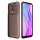 Xiaomi Redmi 9 Kılıf Focus Karbon Silikon - Kahverengi