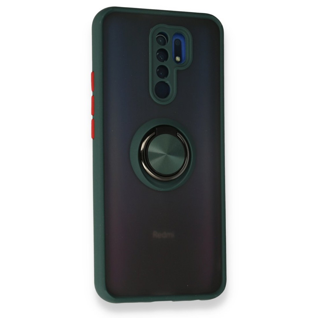 Xiaomi Redmi 9 Kılıf Montreal Yüzüklü Silikon Kapak - Yeşil