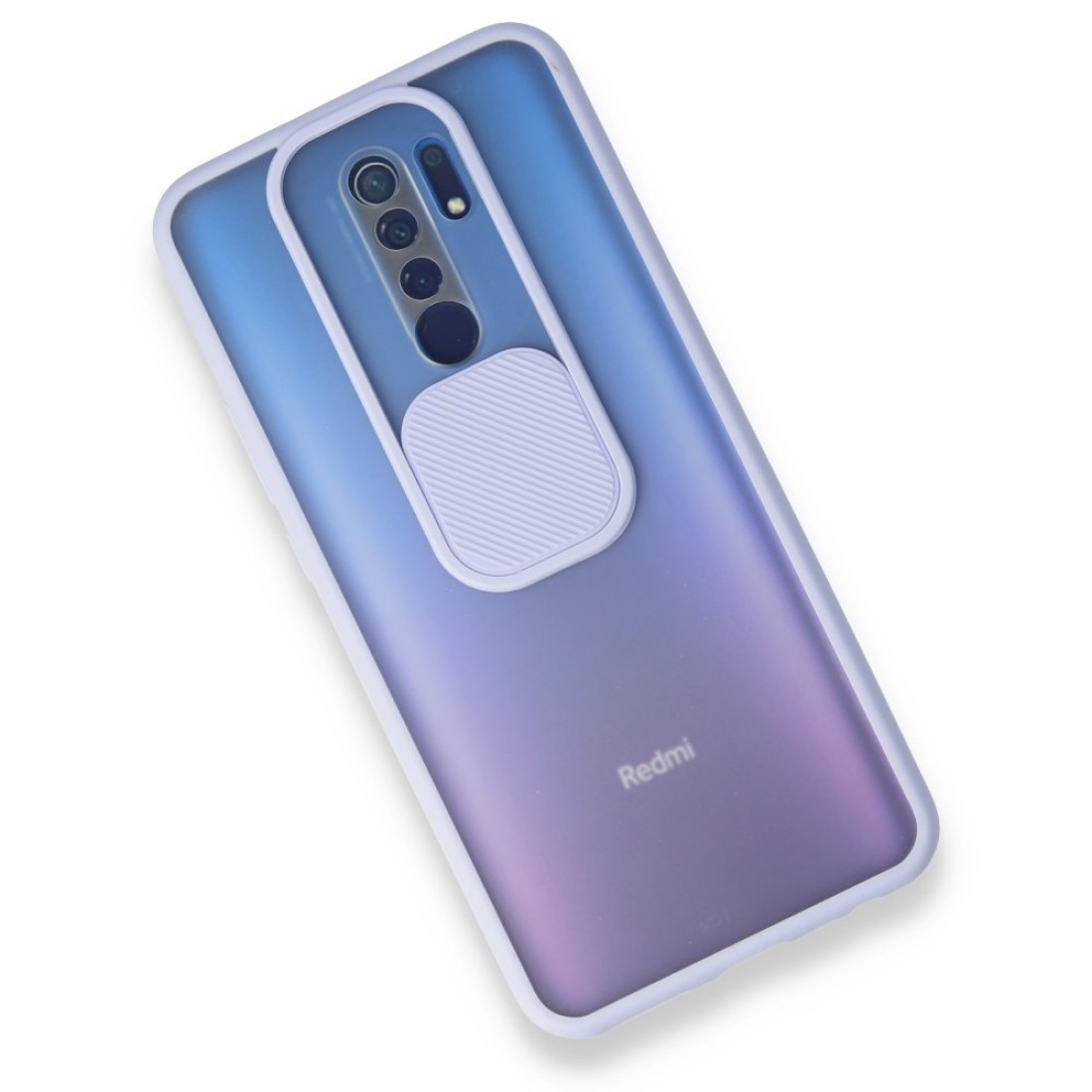 Xiaomi Redmi 9 Kılıf Palm Buzlu Kamera Sürgülü Silikon - Lila