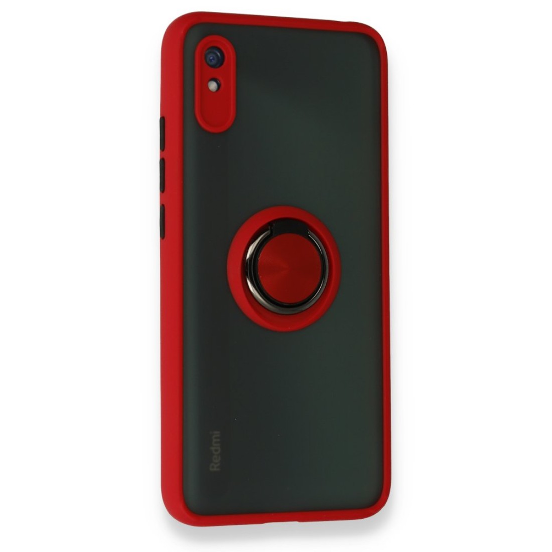 Xiaomi Redmi 9A Kılıf Montreal Yüzüklü Silikon Kapak - Kırmızı