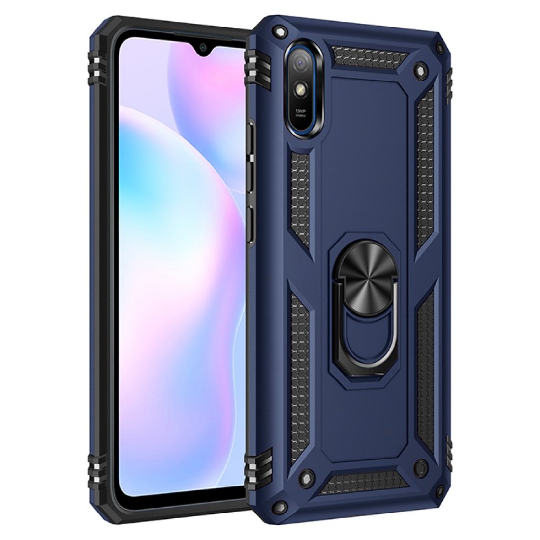 Xiaomi Redmi 9A Kılıf Sofya Yüzüklü Silikon Kapak - Lacivert