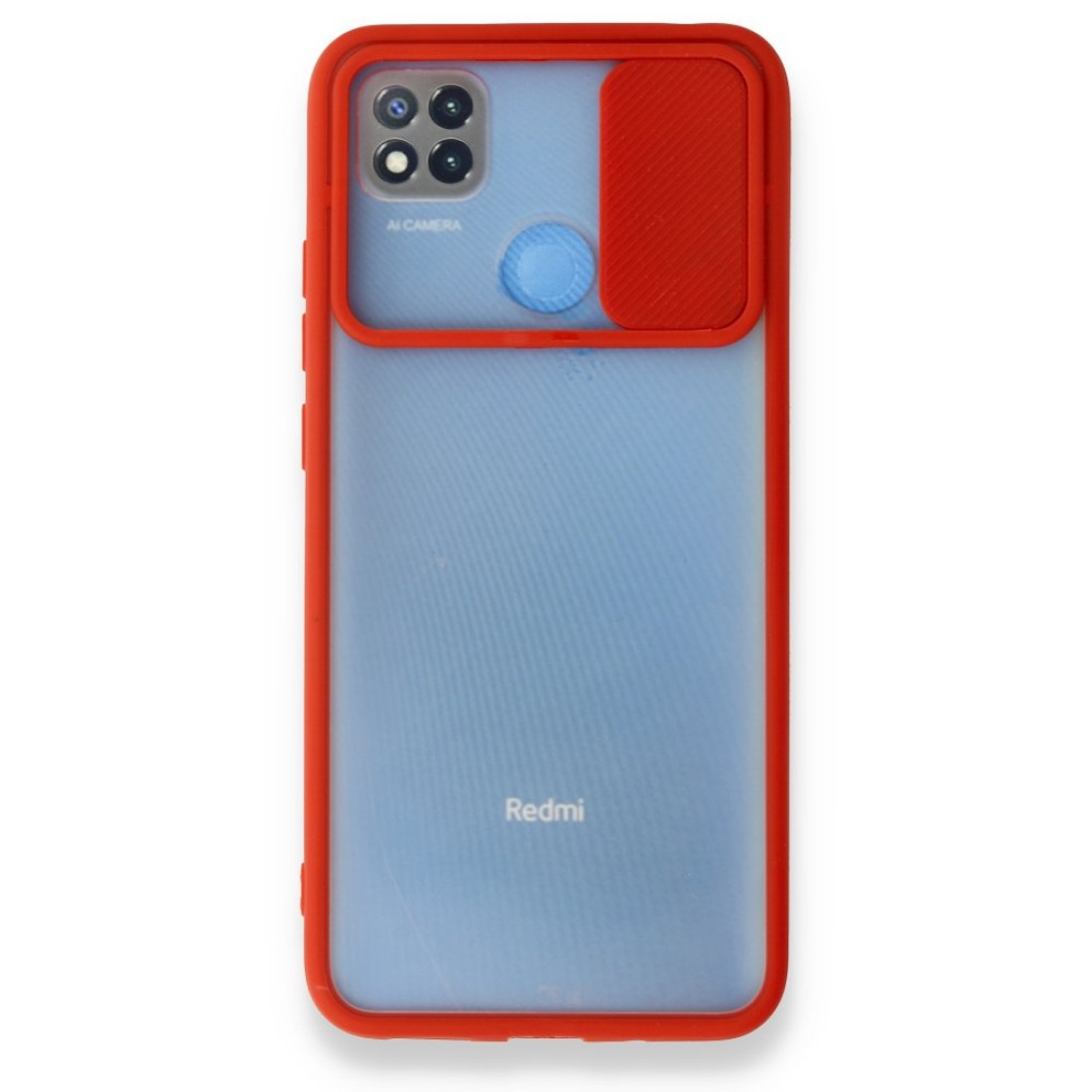 Xiaomi Redmi 9C Kılıf Palm Buzlu Kamera Sürgülü Silikon - Kırmızı