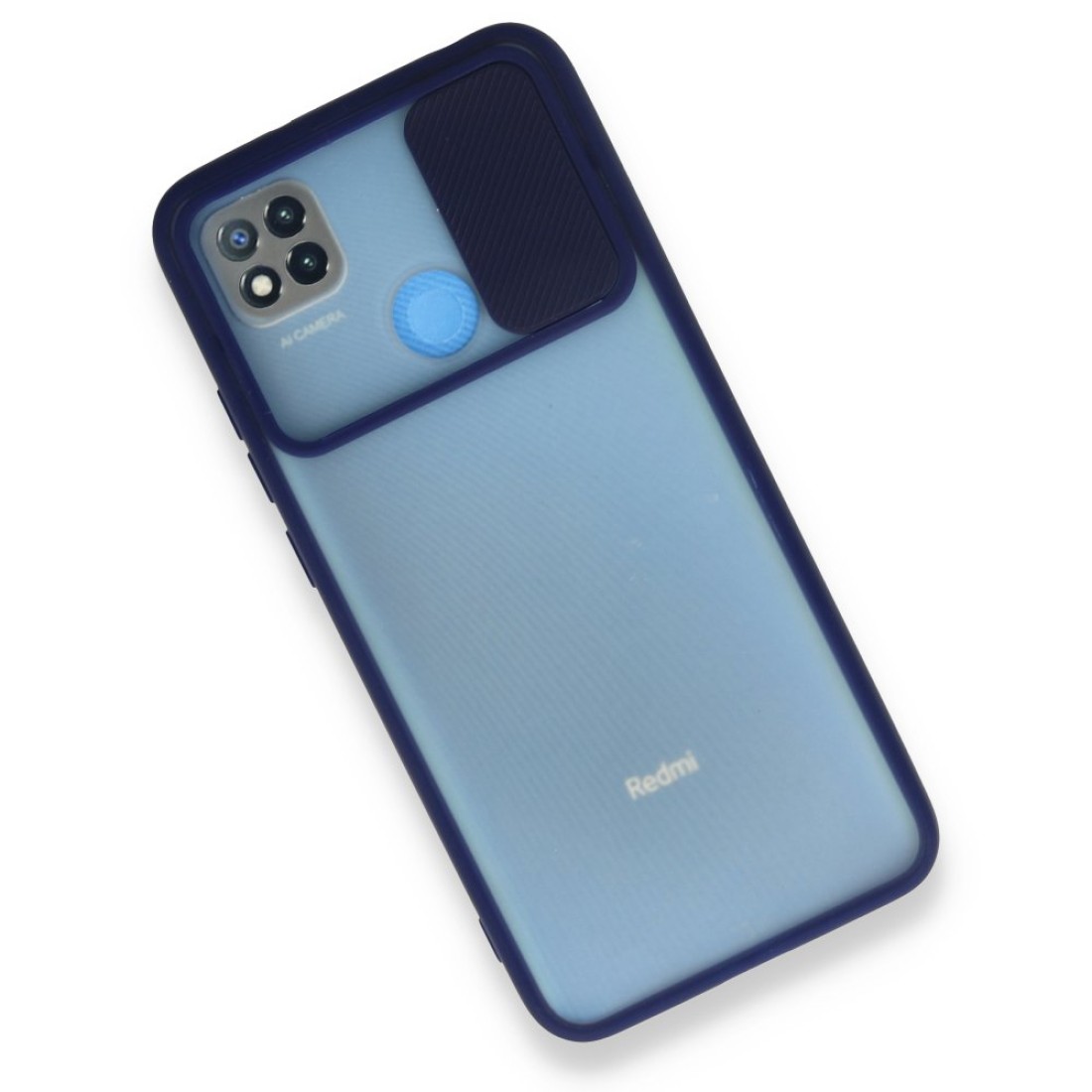 Xiaomi Redmi 9C Kılıf Palm Buzlu Kamera Sürgülü Silikon - Lacivert