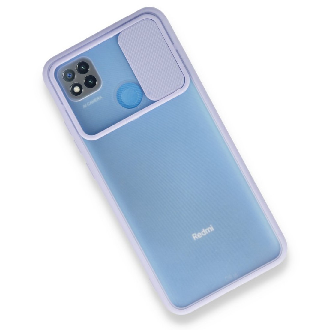 Xiaomi Redmi 9C Kılıf Palm Buzlu Kamera Sürgülü Silikon - Lila