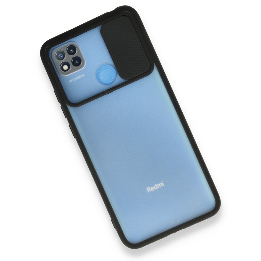 Xiaomi Redmi 9C Kılıf Palm Buzlu Kamera Sürgülü Silikon - Siyah