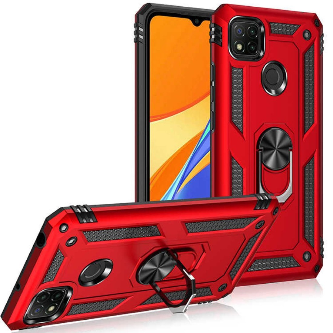 Xiaomi Redmi 9C Kılıf Sofya Yüzüklü Silikon Kapak - Gold