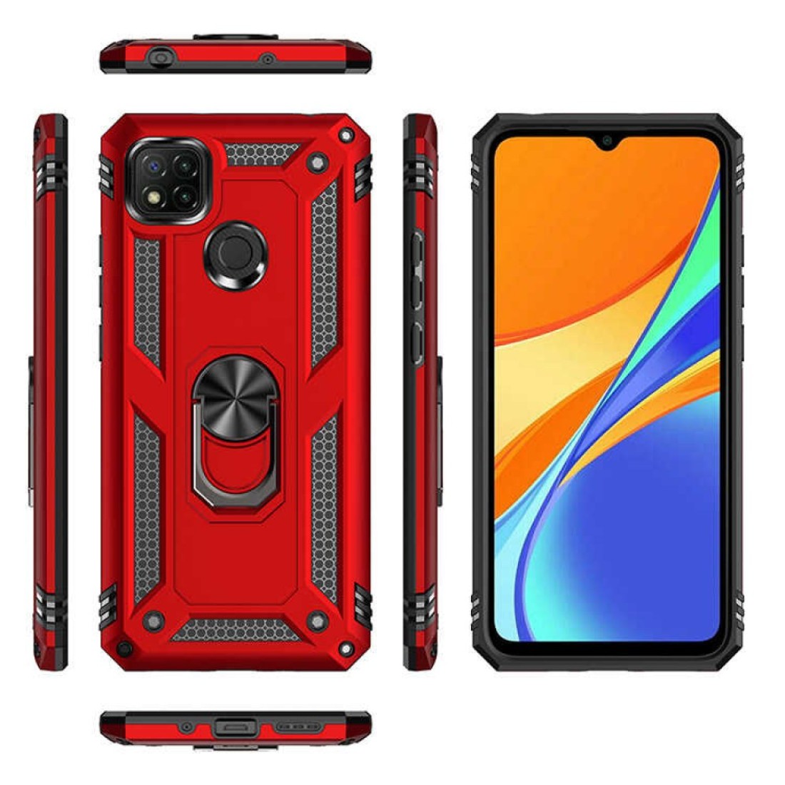 Xiaomi Redmi 9C Kılıf Sofya Yüzüklü Silikon Kapak - Gümüş