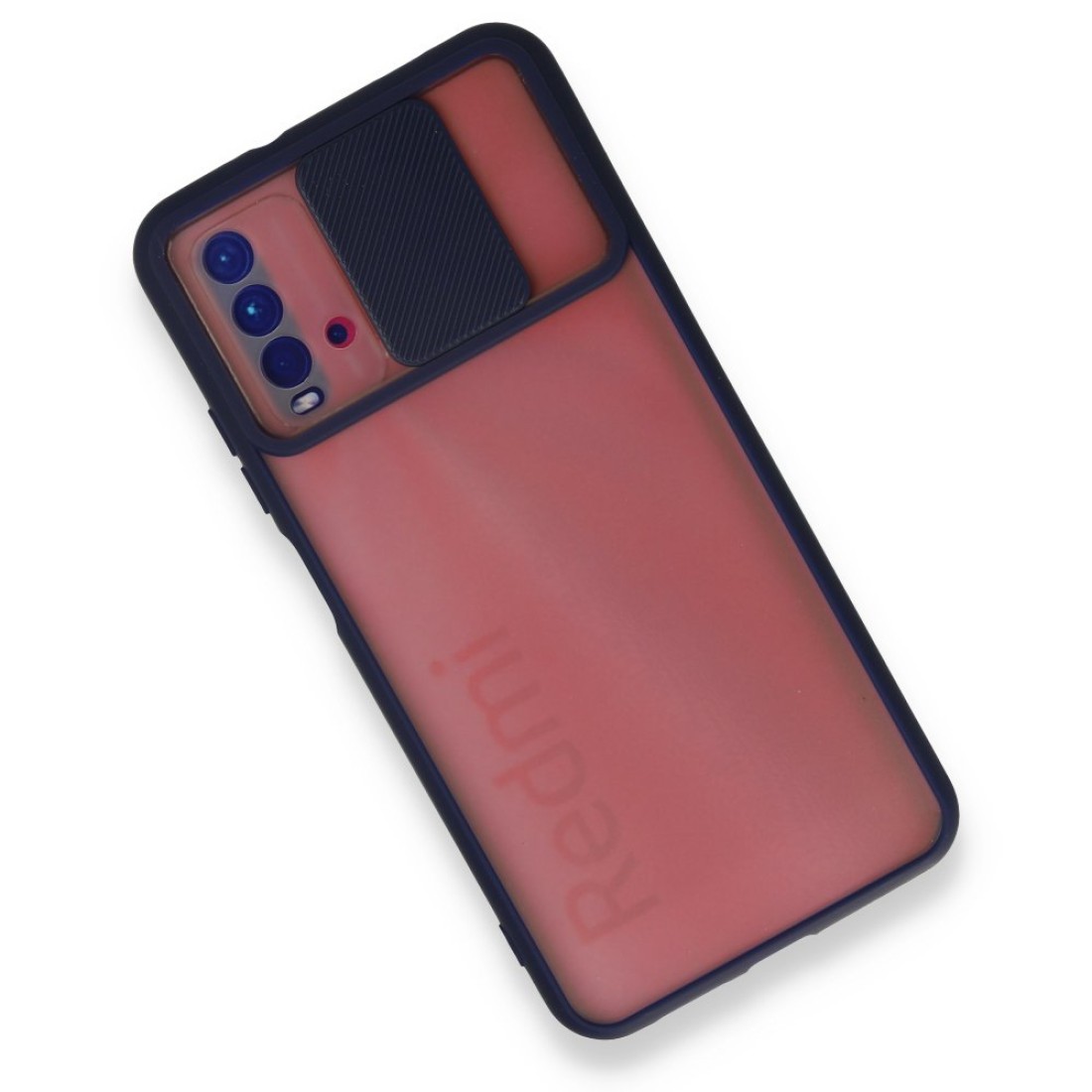 Xiaomi Redmi 9T Kılıf Palm Buzlu Kamera Sürgülü Silikon - Lacivert