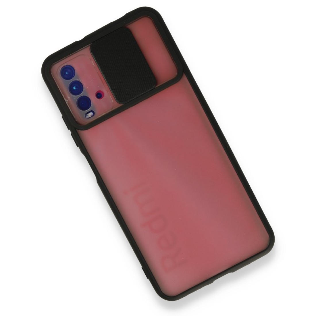 Xiaomi Redmi 9T Kılıf Palm Buzlu Kamera Sürgülü Silikon - Siyah