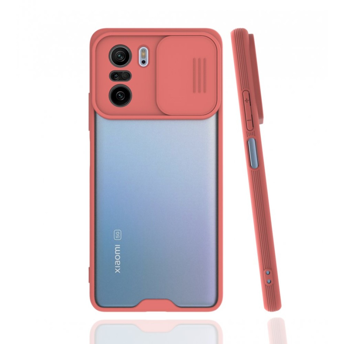 Xiaomi Redmi K40 Kılıf Platin Kamera Koruma Silikon - Pembe