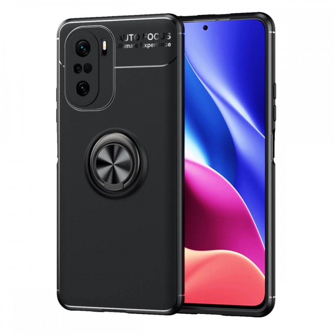 Xiaomi Redmi K40 Pro Kılıf Range Yüzüklü Silikon - Siyah