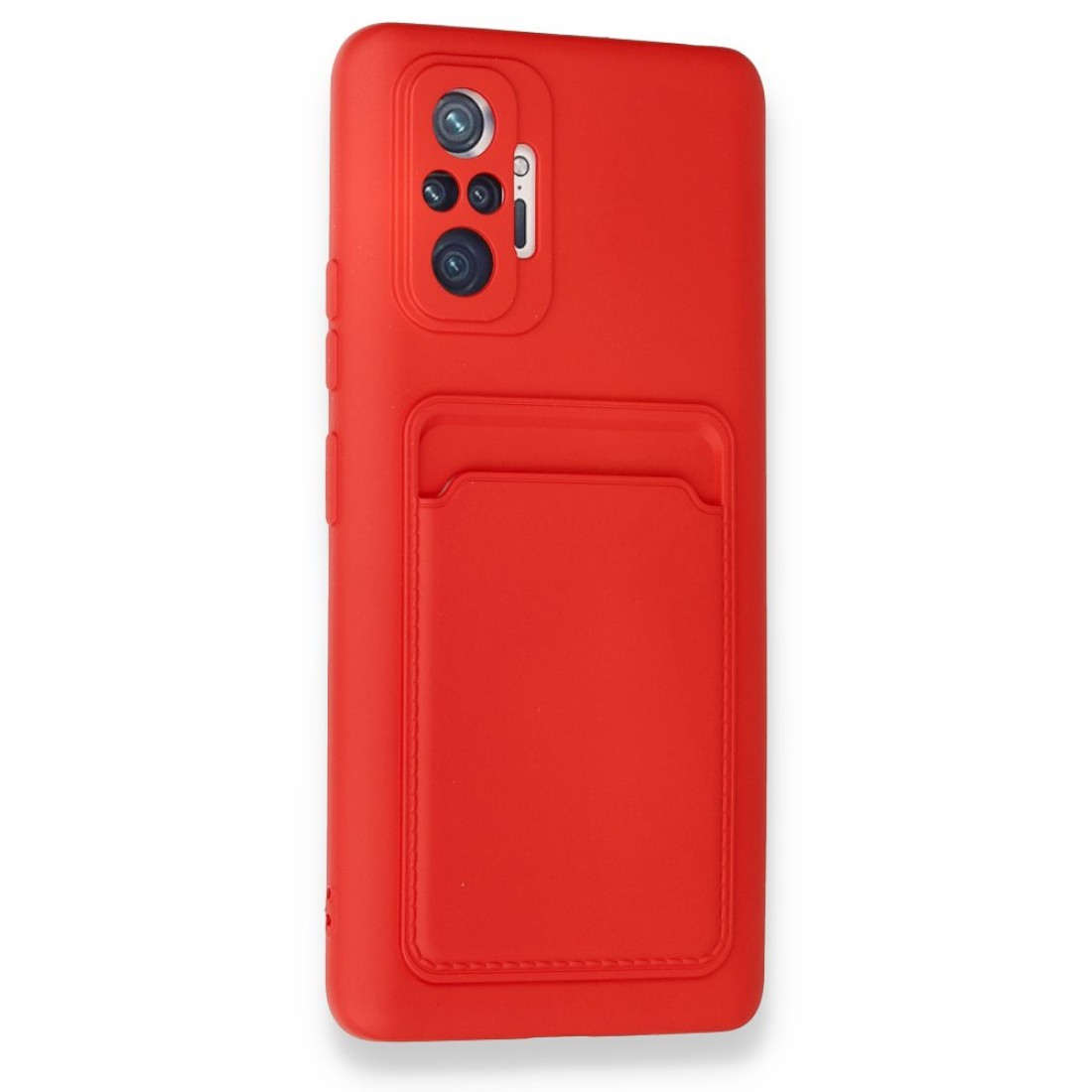 Xiaomi Redmi Note 10 Pro Kılıf Kelvin Kartvizitli Silikon - Kırmızı