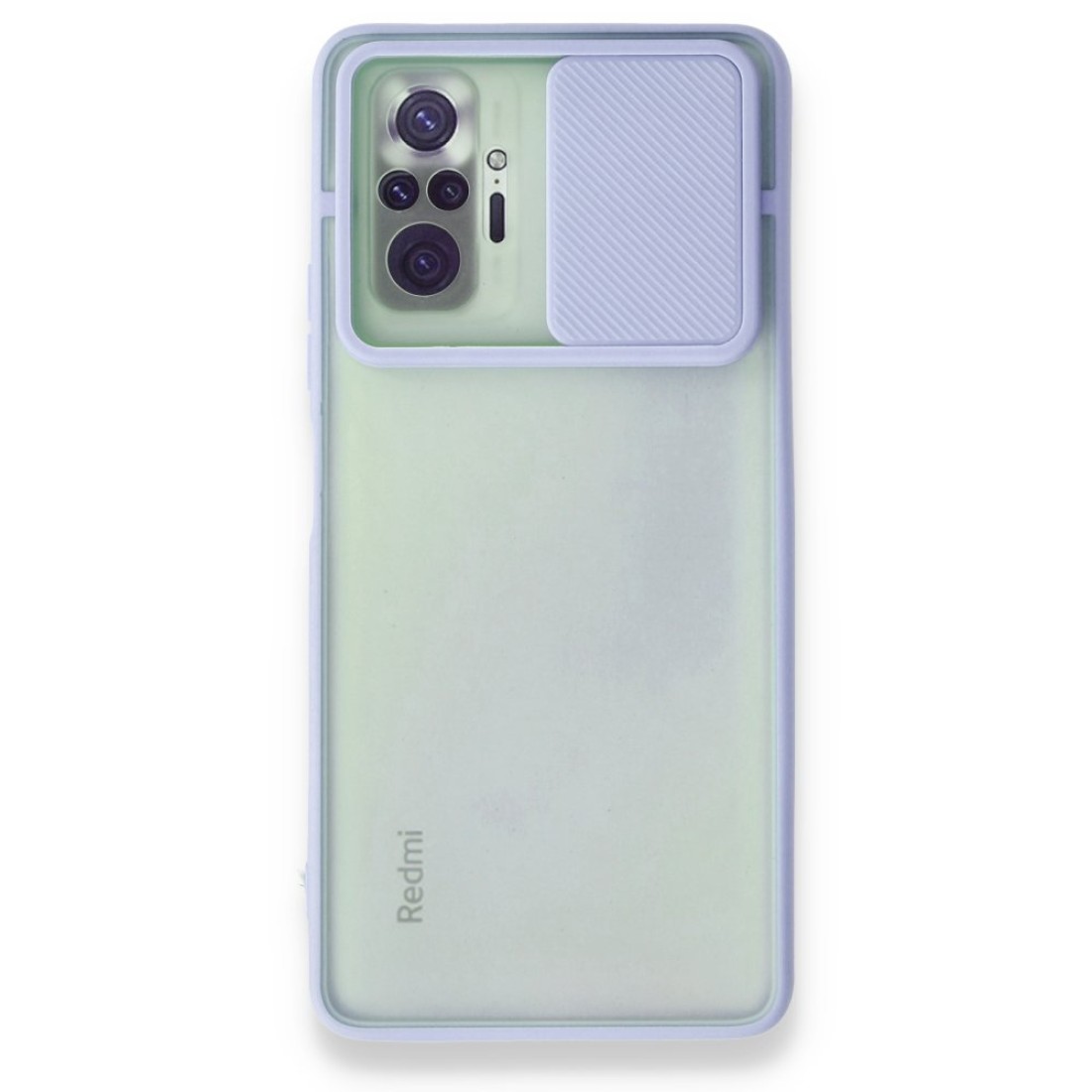 Xiaomi Redmi Note 10 Pro Kılıf Palm Buzlu Kamera Sürgülü Silikon - Lila