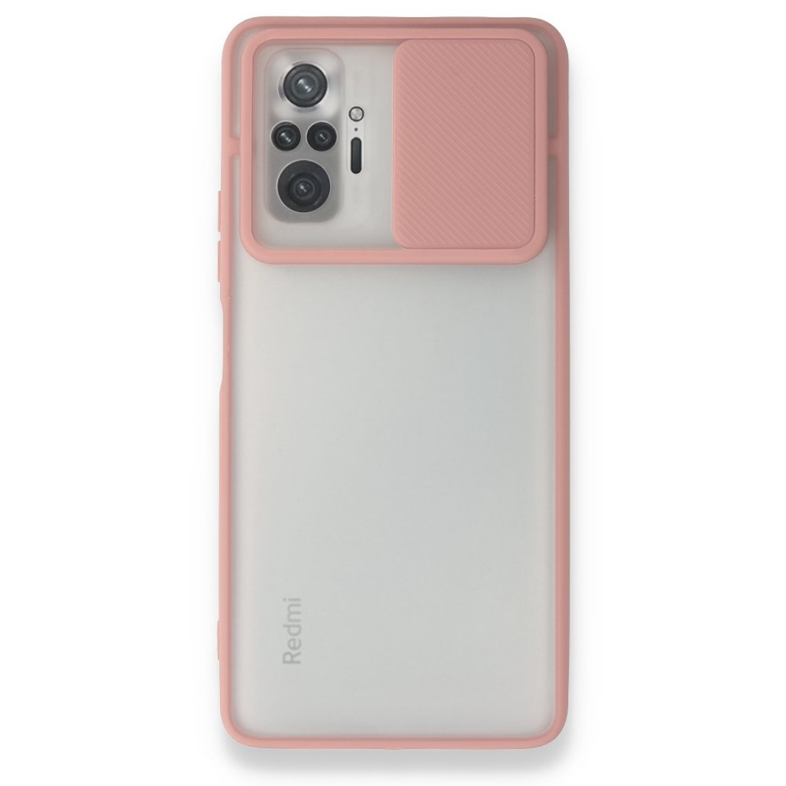 Xiaomi Redmi Note 10 Pro Kılıf Palm Buzlu Kamera Sürgülü Silikon - Pembe