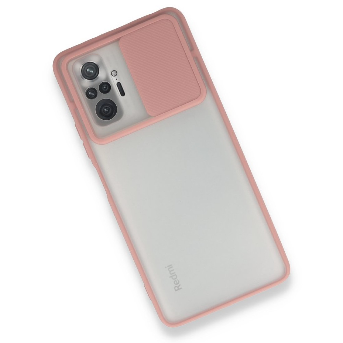 Xiaomi Redmi Note 10 Pro Kılıf Palm Buzlu Kamera Sürgülü Silikon - Pembe