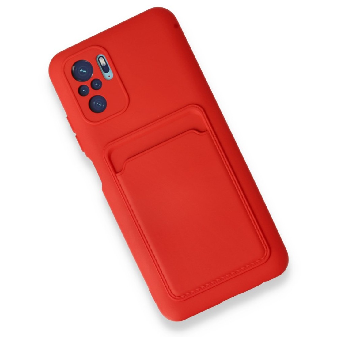 Xiaomi Redmi Note 10S Kılıf Kelvin Kartvizitli Silikon - Kırmızı