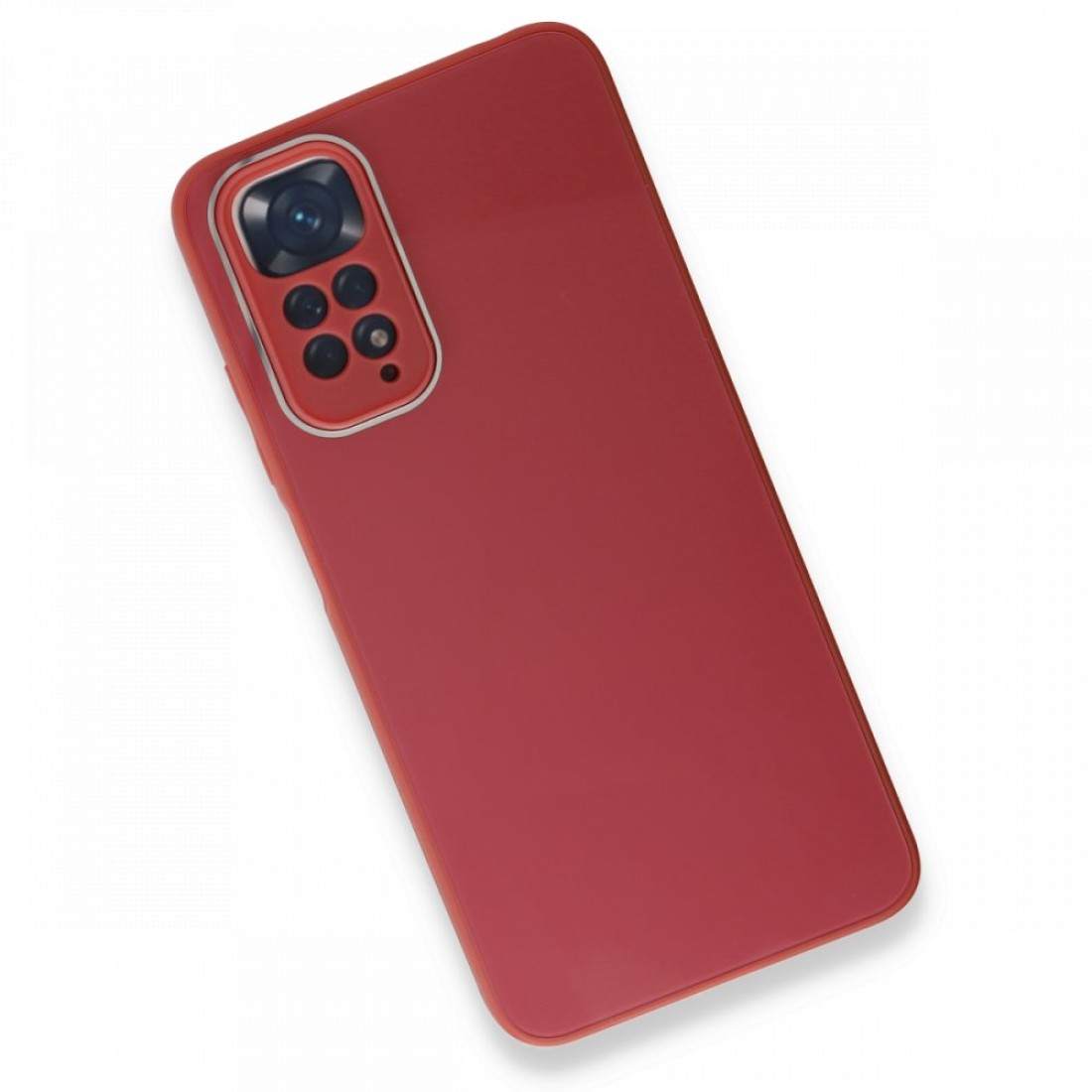 Xiaomi Redmi Note 11 Kılıf Glass Kapak - Bordo