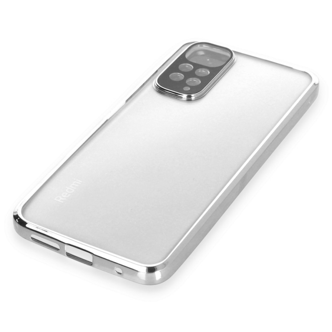 Xiaomi Redmi Note 11 Kılıf Razer Lensli Silikon - Gümüş