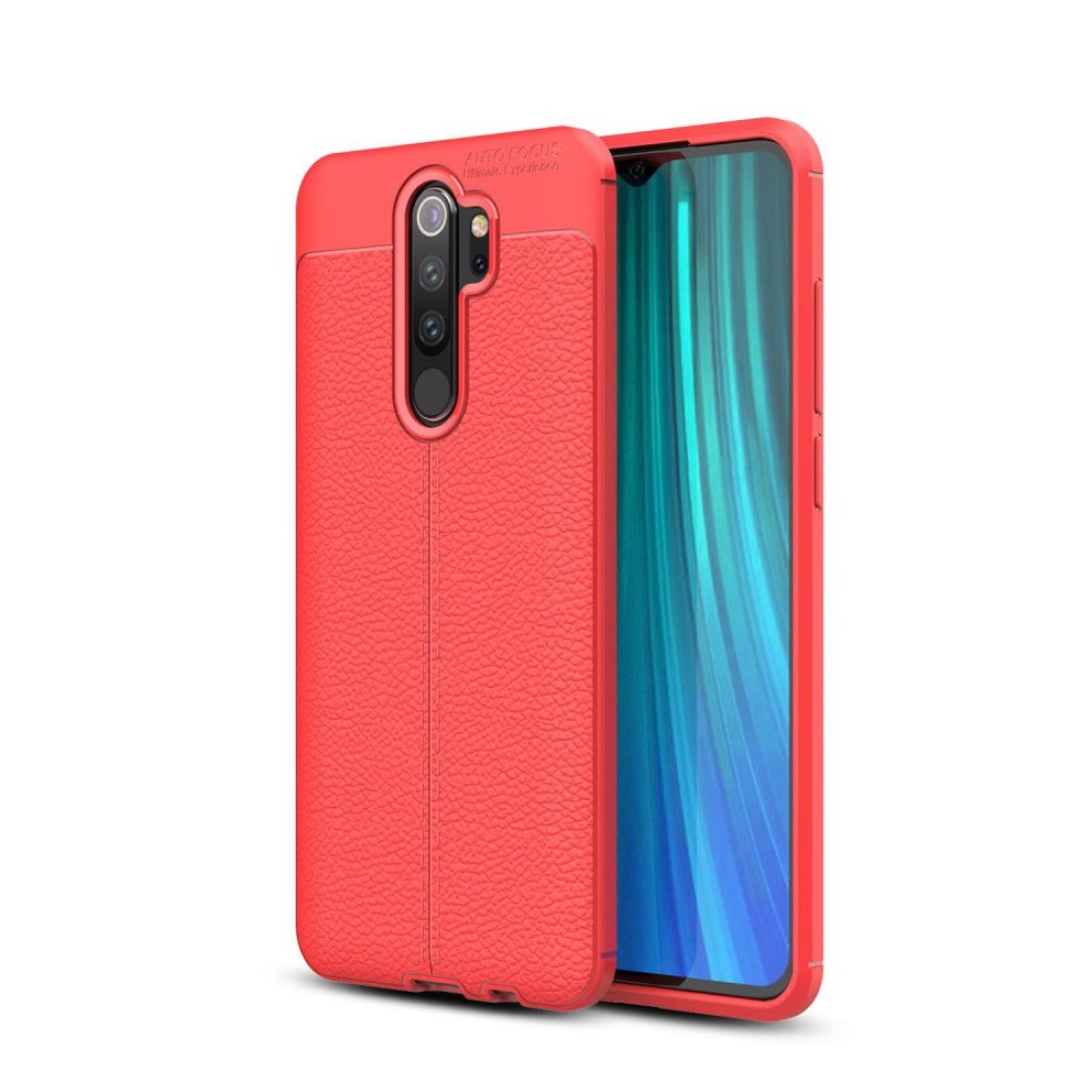 Xiaomi Redmi Note 8 Pro Kılıf Focus Derili Silikon - Kırmızı