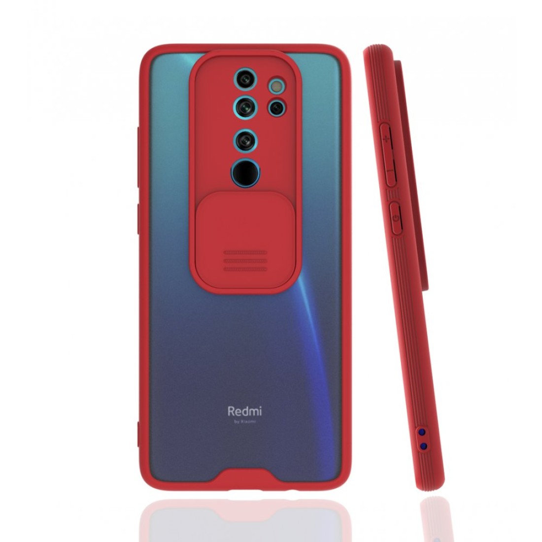 Xiaomi Redmi Note 8 Pro Kılıf Platin Kamera Koruma Silikon - Kırmızı