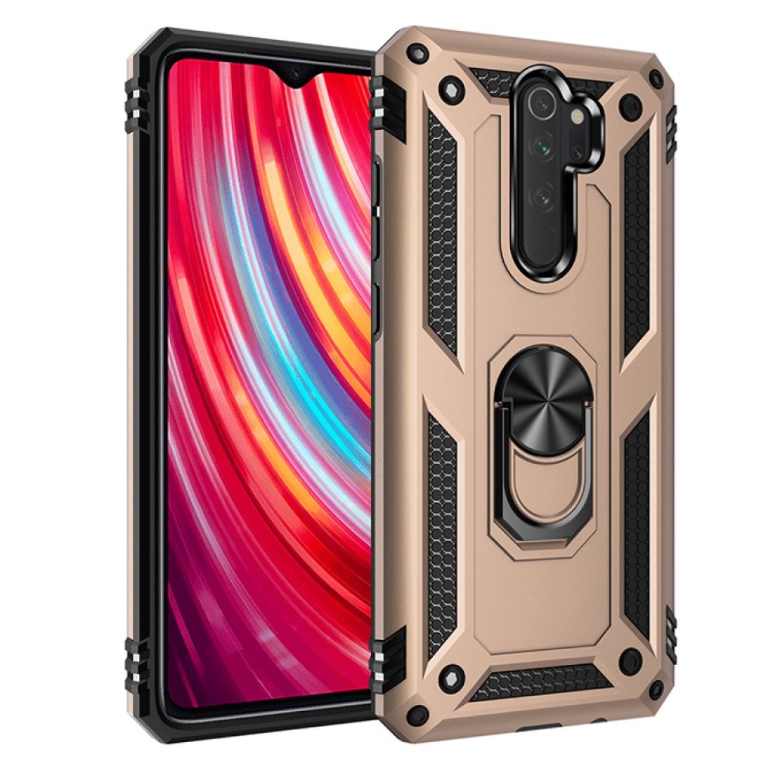 Xiaomi Redmi Note 8 Pro Kılıf Sofya Yüzüklü Silikon Kapak - Gold