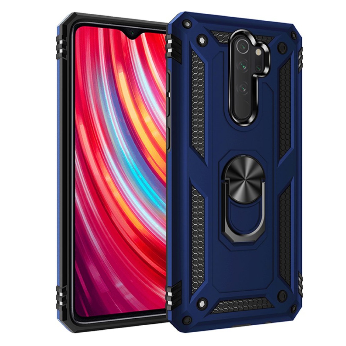 Xiaomi Redmi Note 8 Pro Kılıf Sofya Yüzüklü Silikon Kapak - Lacivert