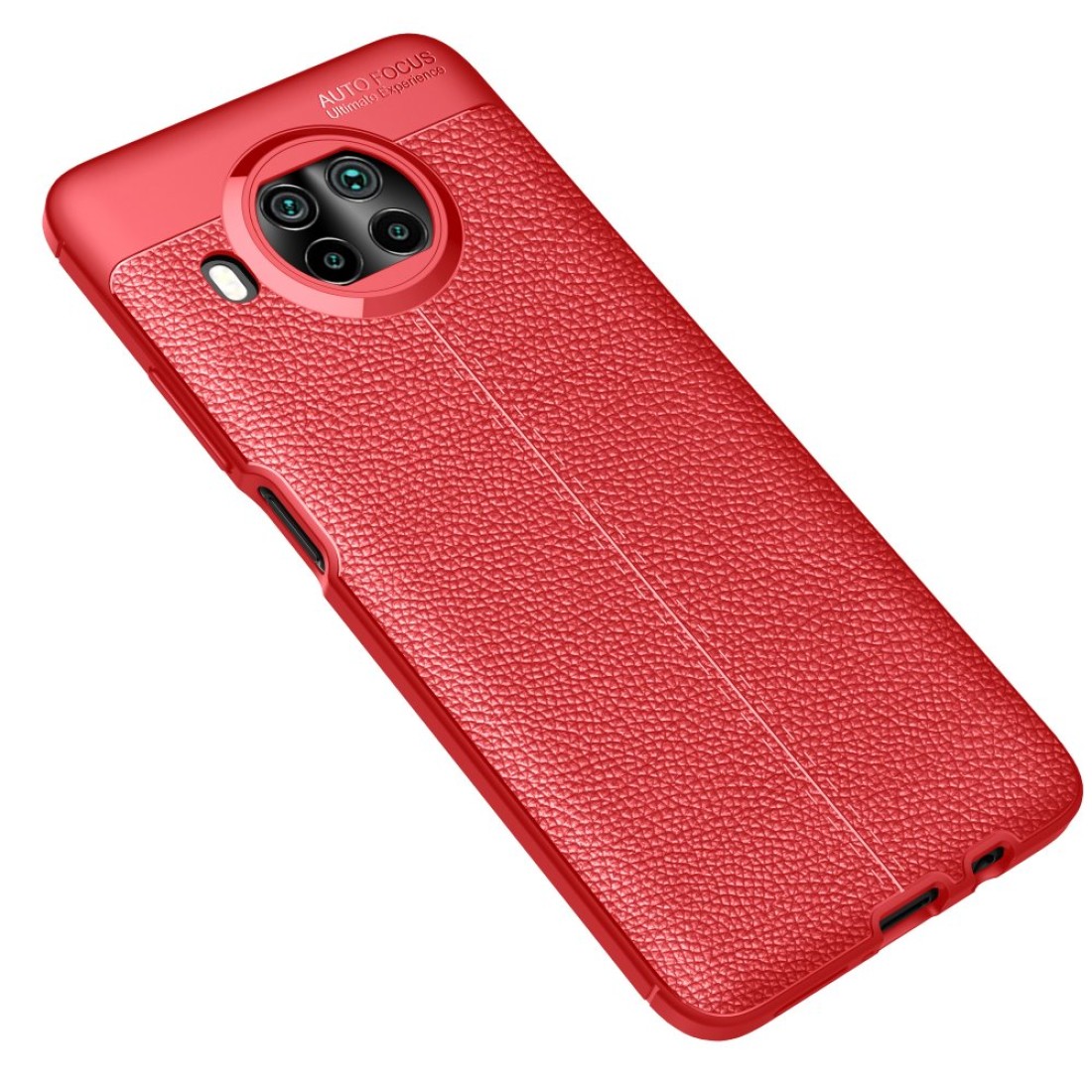 Xiaomi Redmi Note 9 Pro 5G Kılıf Focus Derili Silikon - Kırmızı