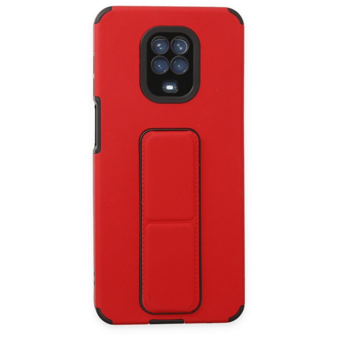 Xiaomi Redmi Note 9S Kılıf Mega Standlı Silikon - Kırmızı