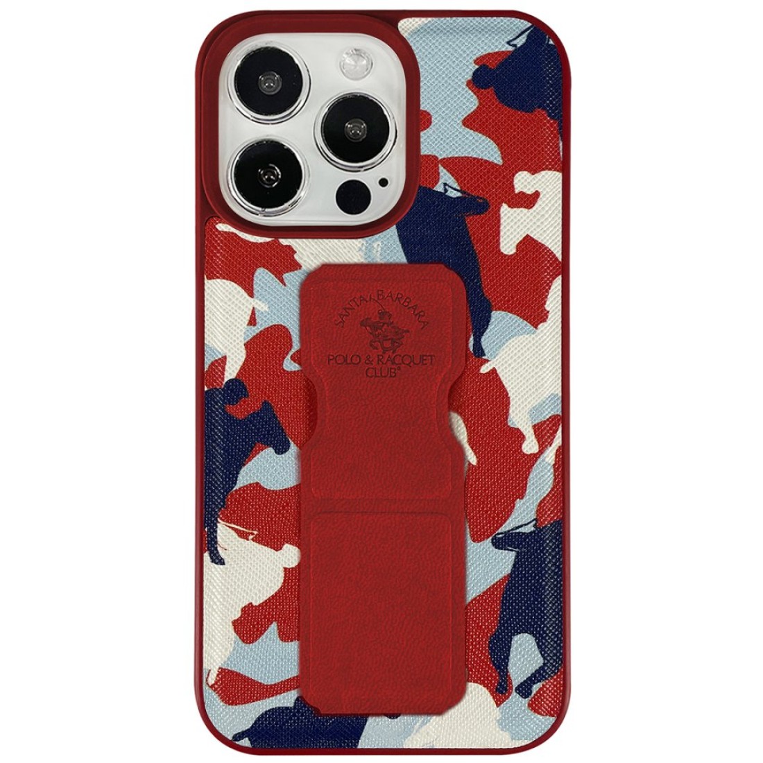 Santa Barbara Polo Racquet Club Apple iPhone 13 Pro Enos Standlı Kapak - Kırmızı