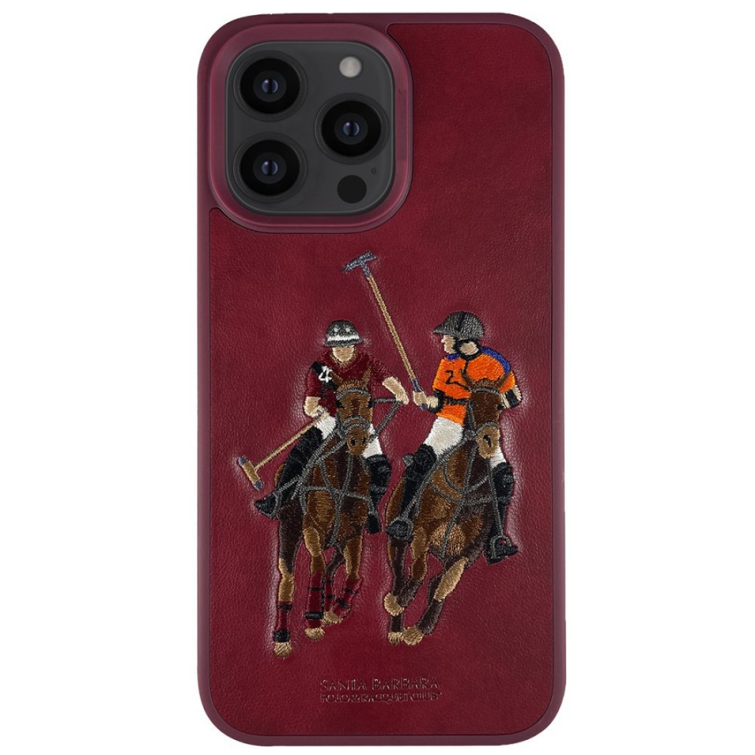 Santa Barbara Polo Racquet Club Apple iPhone 13 Pro Max Jockey Deri Kapak - Kırmızı